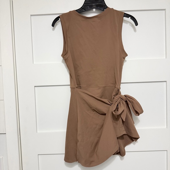 brown bodycon wrap skirt dress with shorts skort 23544 - Picture 2 of 9